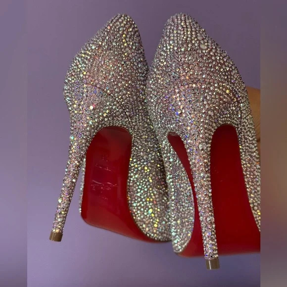 Christian Louboutin So Kate Swarovski Elegant purple  Stiletto Heels pumps - Picture 7 of 14